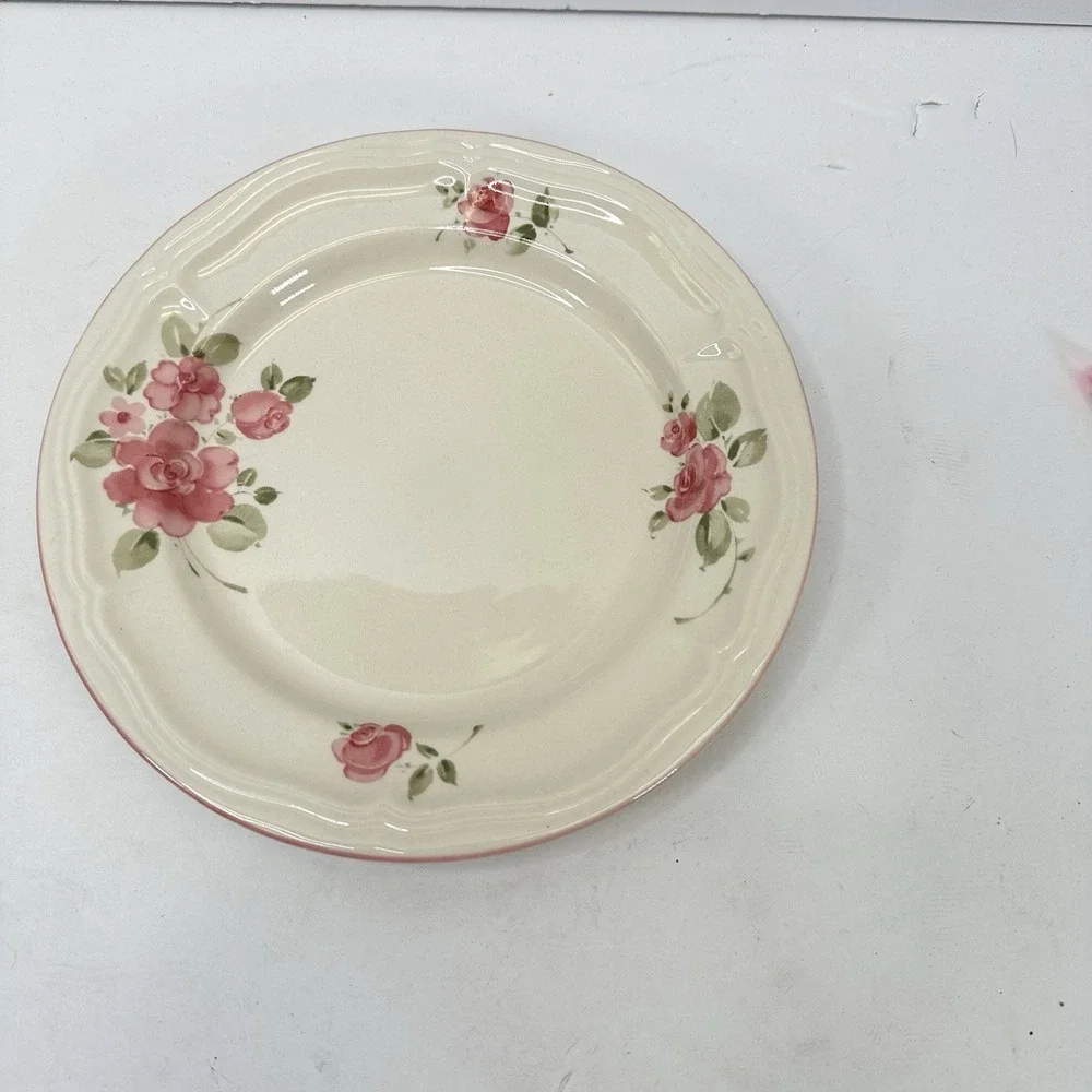 Vintage Gibson Housewares China Pink Roseland 35 Piece Cottage Core Plates Bowls